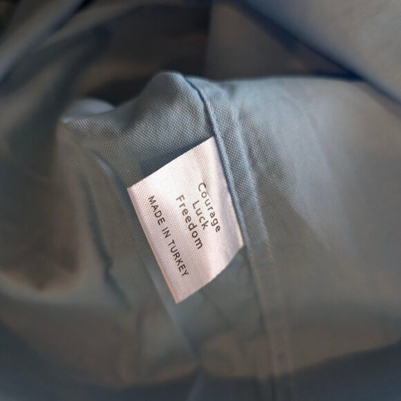 Teddy Stratford Light Blue Oxford Short Sleeved Button Down w Zip Fit - Size 5 - Picture 8 of 14